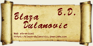 Blaža Dulanović vizit kartica